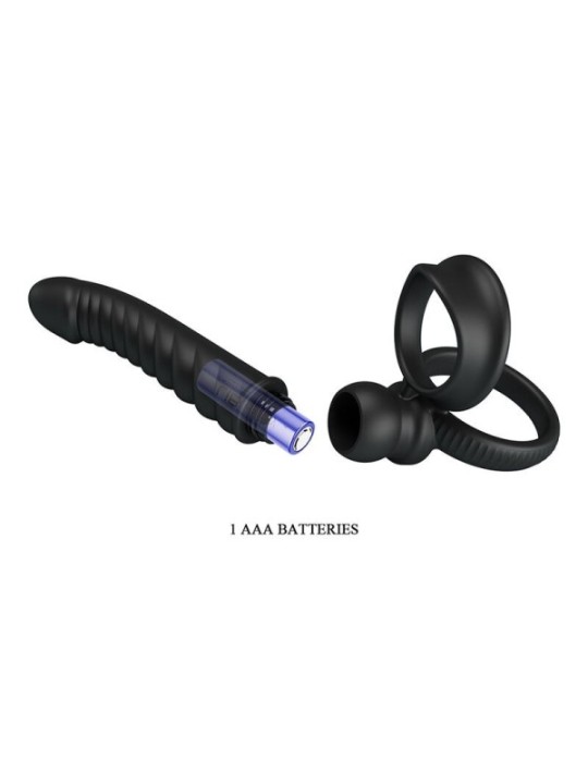 PRETTY LOVE - VIBRATEUR ANAL MERRITT AVEC ANNEAU ET VIBRATION NOIR
