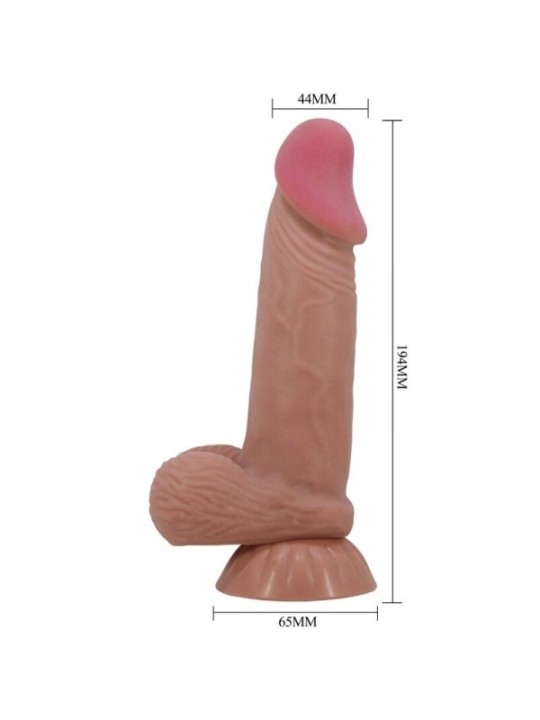 PRETTY LOVE - SÉRIE SLIDING SKIN GODE RÉALISTE AVEC VENTOUSE COULISSANTE PEAU BRUN 19,4 CM