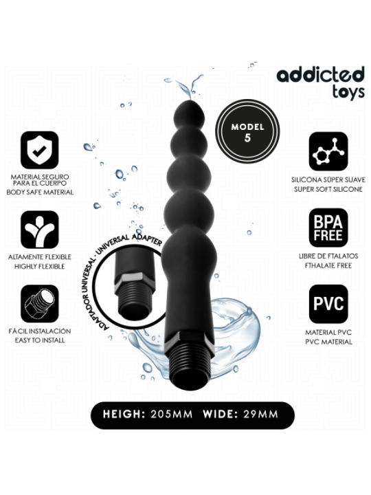 ADDICTED TOYS - NETTOYEUR ANAL AVEC ADAPTATEUR UNIVERSEL MODÈLE 5