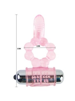 BAILE - ANNEAU SILICONE 10 RYTHMES DE LANGUE AVEC VIBRATION ROSE