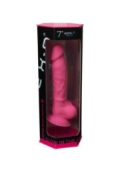 SILEXD - MODÈLE 1 PÉNIS RÉALISTE SILICONE PREMIUM SILEXPAN ROSE FLUORESCENT 17,5 CM