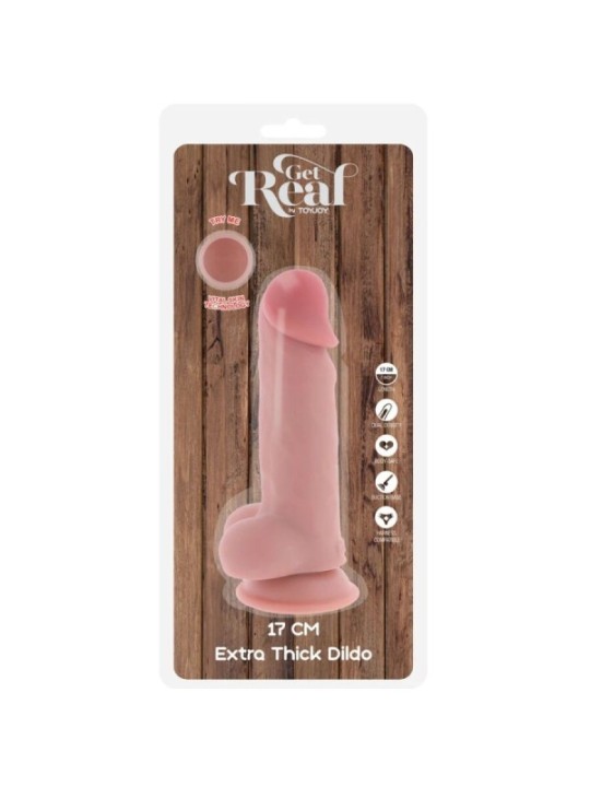 GET REAL - PÉNIS RÉALISTE DE LUXE AVEC TESTICULES EXTRA ÉPAIS DE 17 CM