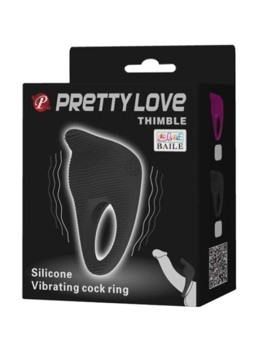 PRETTY LOVE - THIMBLE ANNEAU VIBRATEUR NOIR