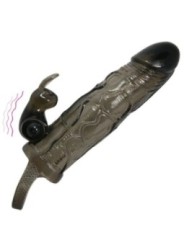 BAILE - COUVRE-PÉNIS BRAVE MAN AVEC LAPIN NOIR 16.5 CM