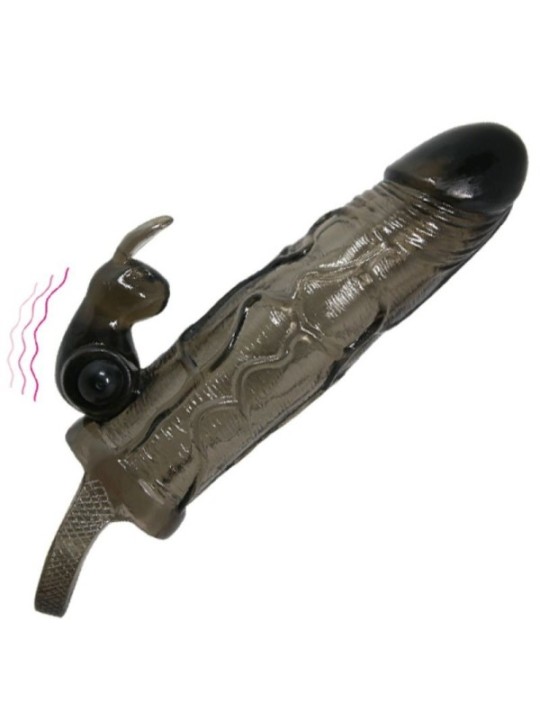 BAILE - COUVRE-PÉNIS BRAVE MAN AVEC LAPIN NOIR 16.5 CM