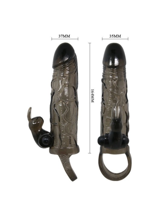 BAILE - COUVRE-PÉNIS BRAVE MAN AVEC LAPIN NOIR 16.5 CM