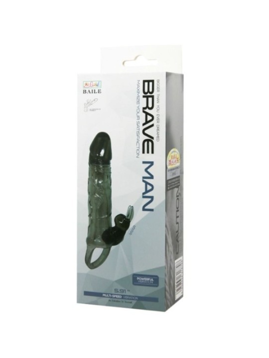 BAILE - COUVRE-PÉNIS BRAVE MAN AVEC LAPIN NOIR 16.5 CM