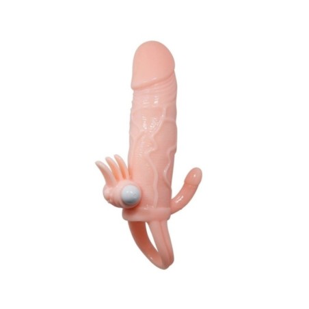 BAILE - COUVRE-PÉNIS BRAVE MAN AVEC CHAIR DE STIMULATION CLIT ET ANAL 16.5 CM