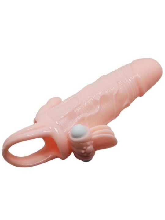 BAILE - COUVRE-PÉNIS BRAVE MAN AVEC CHAIR DE STIMULATION CLIT ET ANAL 16.5 CM