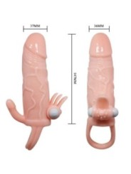 BAILE - COUVRE-PÉNIS BRAVE MAN AVEC CHAIR DE STIMULATION CLIT ET ANAL 16.5 CM