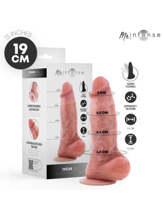 MR INTENSE - PETIT GODEMICHET SPENCER EN SILICONE 19 CM -Ø- 4,5 CM