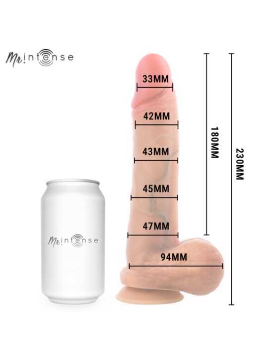 MR INTENSE - GARY L PÉNIS EN SILICONE ULTRA-RÉALISTE AVEC TESTICULES 23 CM - Ø 4,7 CM