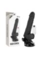 BASECOCK - VIBRATEUR RÉALISTE TÉLÉCOMMANDE NOIR AVEC TESTICULES 19.5 CM -O- 4 CM