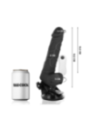 BASECOCK - VIBRATEUR RÉALISTE TÉLÉCOMMANDE NOIR AVEC TESTICULES 19.5 CM -O- 4 CM