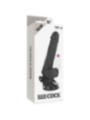 BASECOCK - VIBRATEUR RÉALISTE TÉLÉCOMMANDE NOIR AVEC TESTICULES 19.5 CM -O- 4 CM