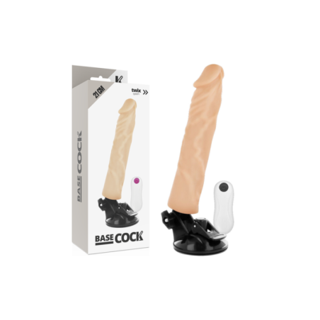 BASECOCK - VIBRATEUR RÉALISTE TÉLÉCOMMANDE NATUREL 21 CM -O- 4 CM