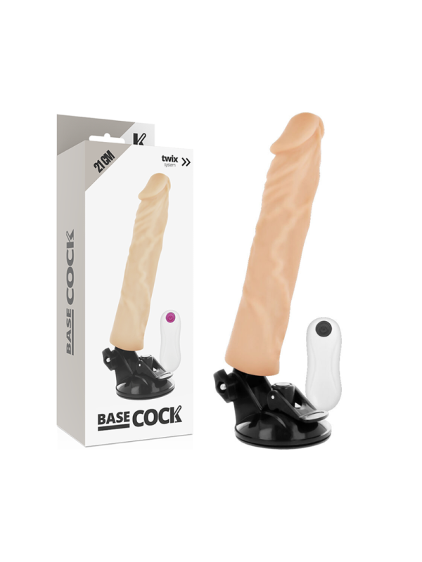 BASECOCK - VIBRATEUR RÉALISTE TÉLÉCOMMANDE NATUREL 21 CM -O- 4 CM