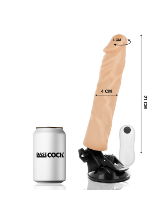 BASECOCK - VIBRATEUR RÉALISTE TÉLÉCOMMANDE NATUREL 21 CM -O- 4 CM
