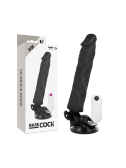BASECOCK - VIBRATEUR RÉALISTE TÉLÉCOMMANDE NOIR 21 CM -O- 4 CM