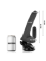 BASECOCK - VIBRATEUR RÉALISTE NOIR TÉLÉCOMMANDE AVEC TESTICULES 20 CM -O- 4 CM