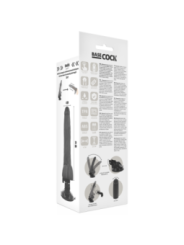 BASECOCK - VIBRATEUR RÉALISTE NOIR TÉLÉCOMMANDE AVEC TESTICULES 20 CM -O- 4 CM