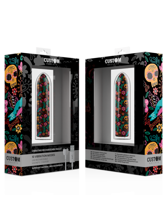 CUSTOM BULLETS - BULLETS PERSONNALISÉS RECHARGEABLE FLORAL 10 INTENSITIES