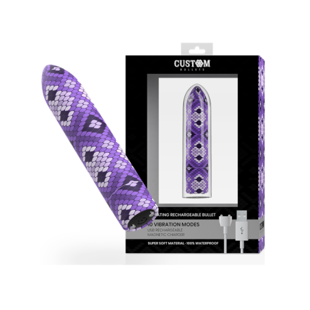CUSTOM BULLETS - RECHARGEABLE SNAKE PURPLE MAGNETIC BULLET 10V