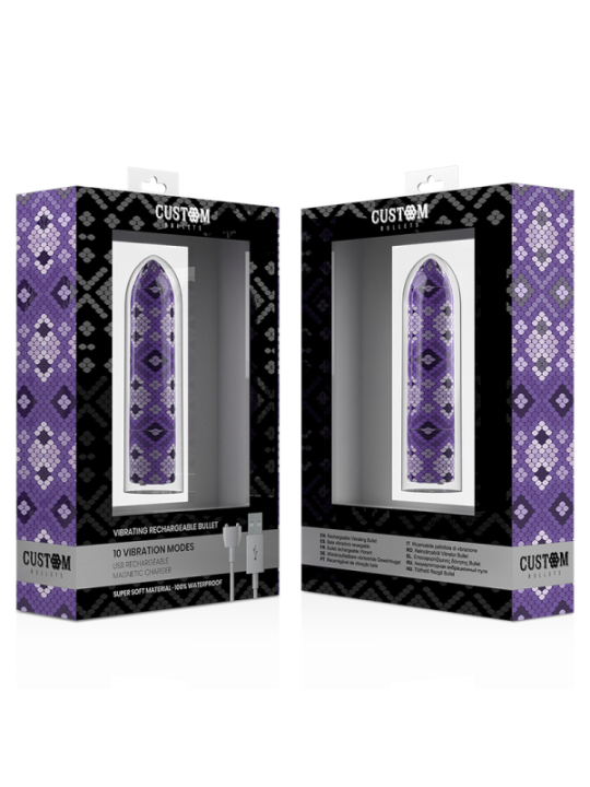 CUSTOM BULLETS - RECHARGEABLE SNAKE PURPLE MAGNETIC BULLET 10V