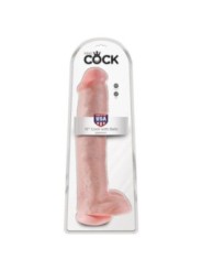 KING COCK - GODEMICHET RÉALISTE AVEC TESTICULES ET VENTOUSE 38 CM COULEUR