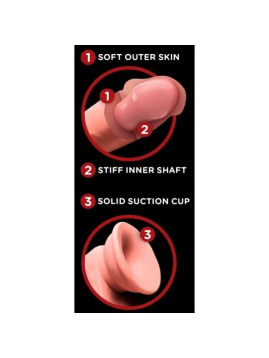 KING COCK PLUS - GODEMICHET RÉALISTE TRIPLE DENSITÉ AVEC TESTICULES MOBILES 23 CM CHAIR