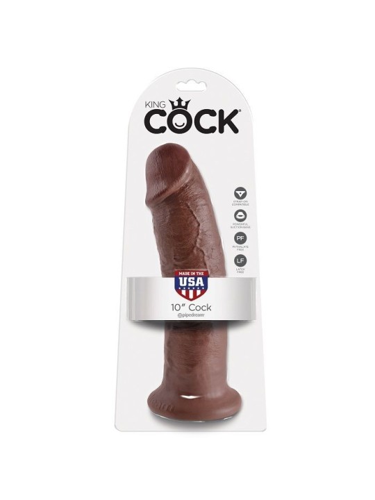 KING COCK - 10 GODEUE MARRON 25.4 CM