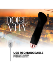 DOLCE VITA - VIBRATEUR RECHARGEABLE ONE NOIR 7 VITESSES