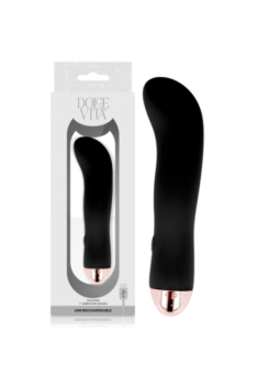 DOLCE VITA - VIBRATEUR RECHARGEABLE DEUX NOIR 7 VITESSES