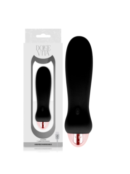DOLCE VITA - VIBRATEUR RECHARGEABLE CINQ NOIR 7 VITESSES
