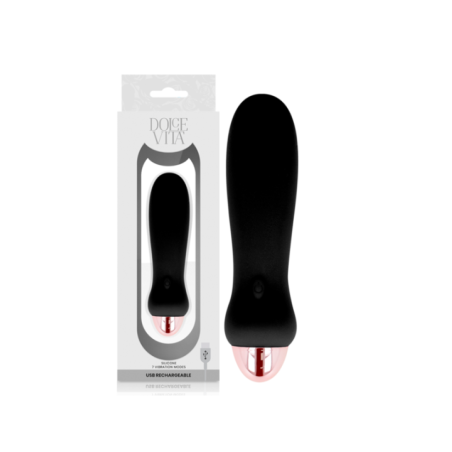 DOLCE VITA - VIBRATEUR RECHARGEABLE CINQ NOIR 7 VITESSES