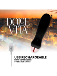 DOLCE VITA - VIBRATEUR RECHARGEABLE CINQ NOIR 7 VITESSES
