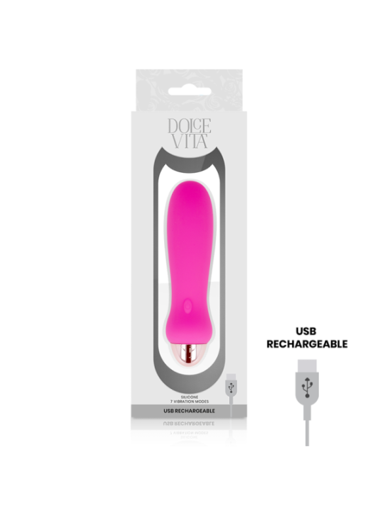 DOLCE VITA - VIBRATEUR RECHARGEABLE CINQ ROSE 7 VITESSES