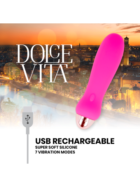 DOLCE VITA - VIBRATEUR RECHARGEABLE CINQ ROSE 7 VITESSES