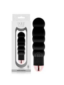 DOLCE VITA - VIBRATEUR RECHARGEABLE SIX NOIR 7 VITESSES