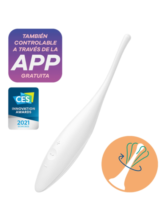 SATISFYER - VIBRATEUR  POINTE DE CLIT TWIRLING JOY BLANC