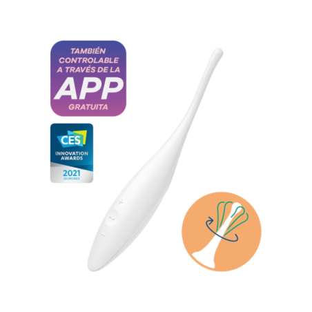 SATISFYER - VIBRATEUR  POINTE DE CLIT TWIRLING JOY BLANC
