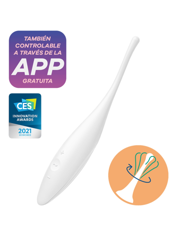 SATISFYER - VIBRATEUR  POINTE DE CLIT TWIRLING JOY BLANC