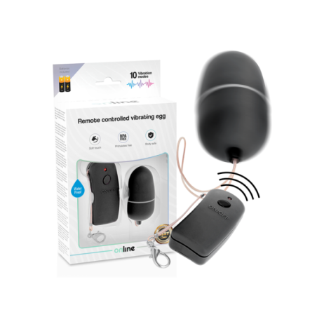 ONLINE - OEUF VIBRANT AVEC TÉLÉCOMMANDE NOIRE
