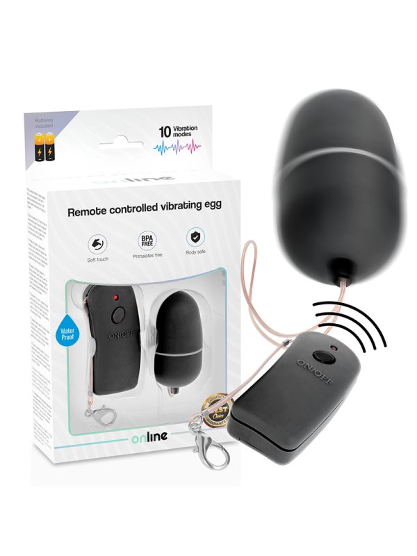 ONLINE - OEUF VIBRANT AVEC TÉLÉCOMMANDE NOIRE