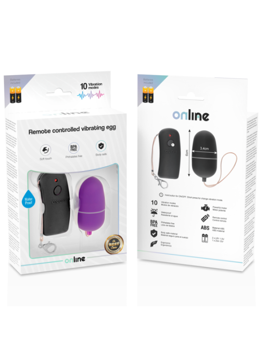 ONLINE - OEUF VIBRANT AVEC TÉLÉCOMMANDE LILAS