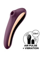 SATISFYER - VIBRATEUR DUAL KISS AIR PULSE VIN ROUGE