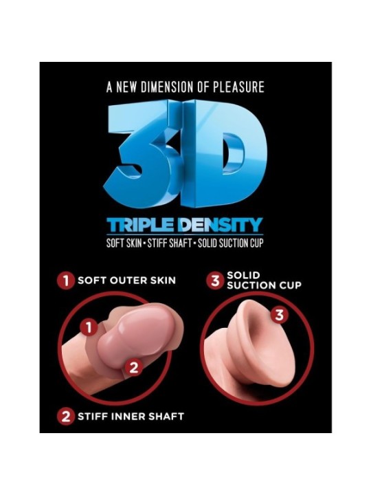 KING COCK - GODE TRIPLE DENSITÉ 19 CM
