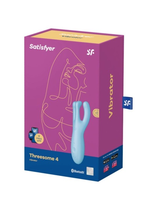 SATISFYER - APPLICATION VIBRATEUR THREESOME 4 BLEU