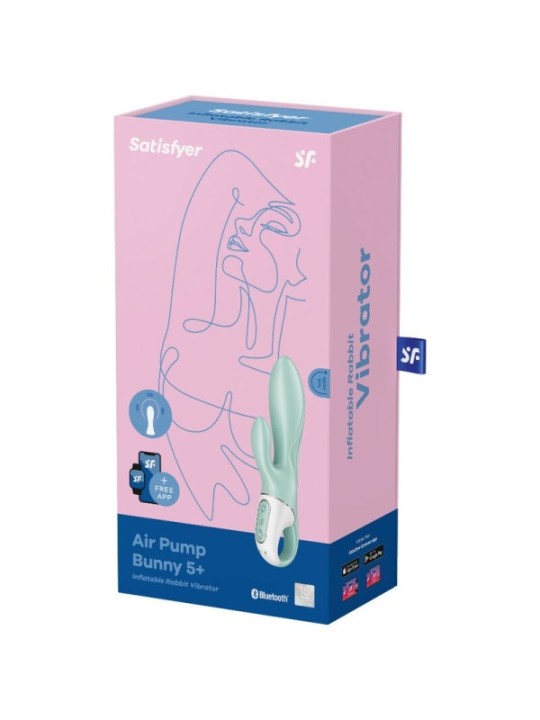 SATISFYER - AIR PUMP BUNNY 5+ APPLICATION GONFLABLE LAPIN VIBRATEUR VERT