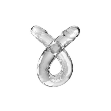 KING COCK - DOUBLE TROUBLE DOUBLE GODE 46 CM TRANSPARENT